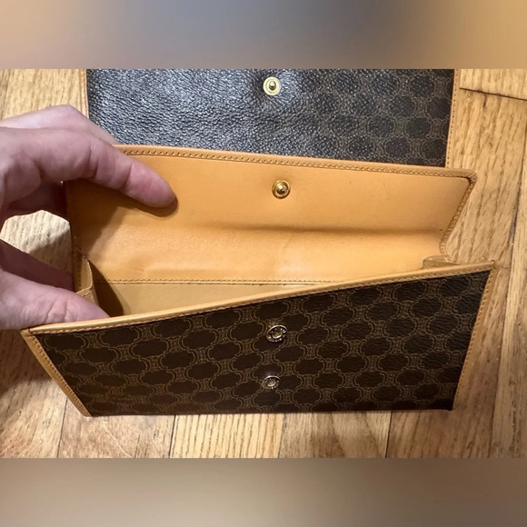Celine Triomphe Vintage Macadam Canvas leather wallet - Picture 4 of 11